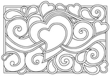 Download, print, color-in, colour-in Page 10 - Hearts and swirls